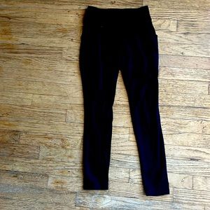 This is a pair of black cloth leggings from the brand "class". bought at target.